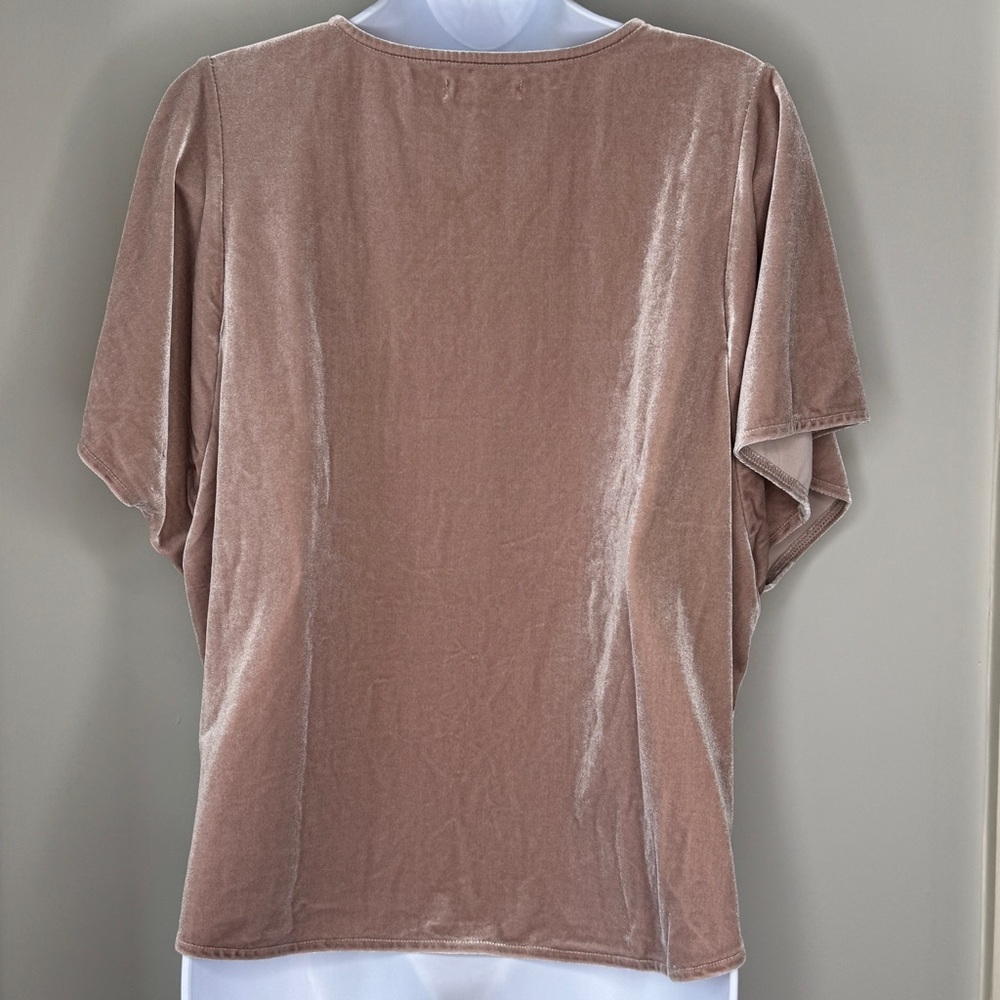 Madewell velvet butterfly sleeve top Blush Dusty Rose Size XL - Picture 3 of 16